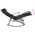 vidaXL Balansoar de grădină, negru, oțel și textilenă vidaXL Balansoar de grădină, negru, oțel și textilenă