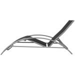 vidaXL Șezlonguri de plajă cu umbrelă, negru, aluminiu