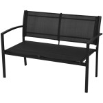 vidaXL Set mobilier de grădină, 4 piese, negru, textilenă vidaXL Set mobilier de grădină, 4 piese, negru, textilenă