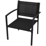 vidaXL Set mobilier de grădină, 4 piese, negru, textilenă vidaXL Set mobilier de grădină, 4 piese, negru, textilenă