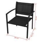 vidaXL Set mobilier de grădină, 4 piese, negru, textilenă vidaXL Set mobilier de grădină, 4 piese, negru, textilenă