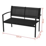 vidaXL Set mobilier de grădină, 4 piese, negru, textilenă vidaXL Set mobilier de grădină, 4 piese, negru, textilenă