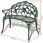 vidaXL Bancă de grădină, verde, 100 cm, aluminiu turnat