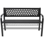 vidaXL Bancă de grădină, negru,118 cm, oțel vidaXL Bancă de grădină, negru,118 cm, oțel