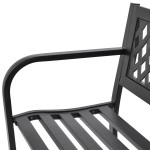 vidaXL Bancă de grădină, negru,118 cm, oțel vidaXL Bancă de grădină, negru,118 cm, oțel