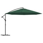 vidaXL Umbrelă de soare de grădină în consolă, verde, 3,5 m
