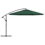 vidaXL Umbrelă de soare de grădină în consolă, verde, 3,5 m