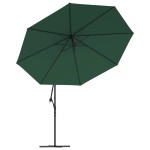 vidaXL Umbrelă de soare de grădină în consolă, verde, 3,5 m