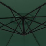 vidaXL Umbrelă de soare de grădină în consolă, verde, 3,5 m