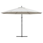 vidaXL Umbrelă de soare de grădină în consolă, alb nisipiu, 3,5 m vidaXL Umbrelă de soare de grădină în consolă, alb nisipiu, 3,5 m