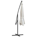 vidaXL Umbrelă de soare de grădină în consolă, alb nisipiu, 3,5 m vidaXL Umbrelă de soare de grădină în consolă, alb nisipiu, 3,5 m