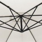 vidaXL Umbrelă de soare de grădină în consolă, alb nisipiu, 3,5 m vidaXL Umbrelă de soare de grădină în consolă, alb nisipiu, 3,5 m