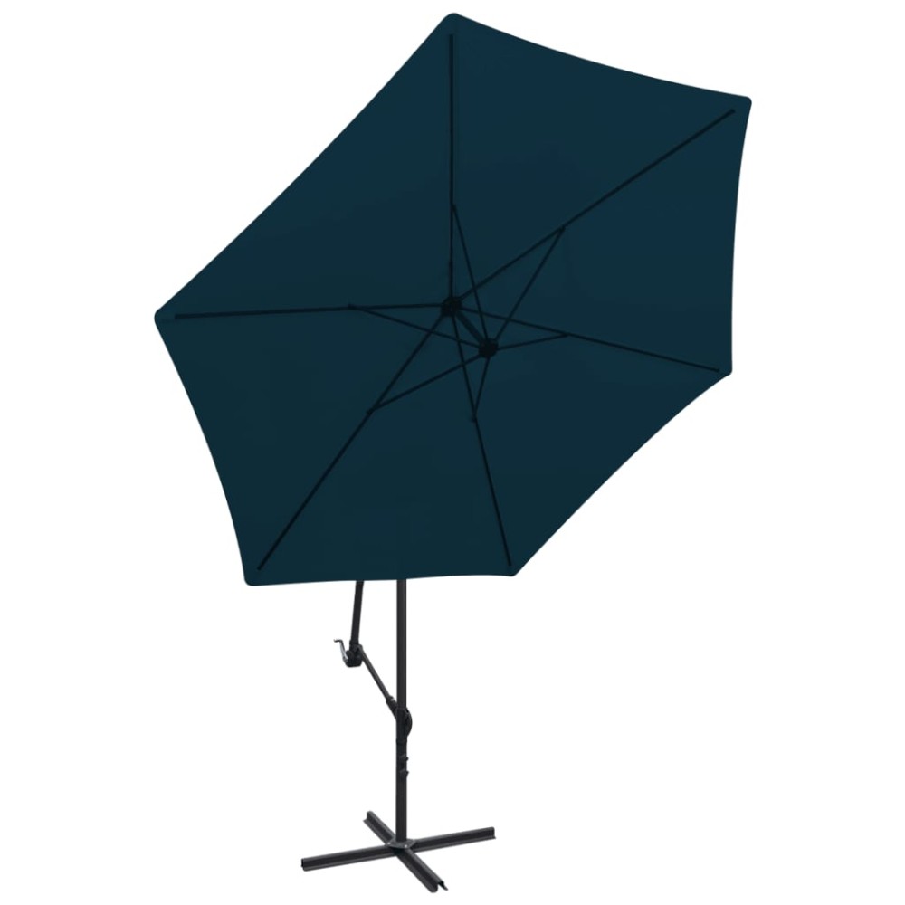 vidaXL Umbrelă de soare de grădină în consolă, albastru, 3 m