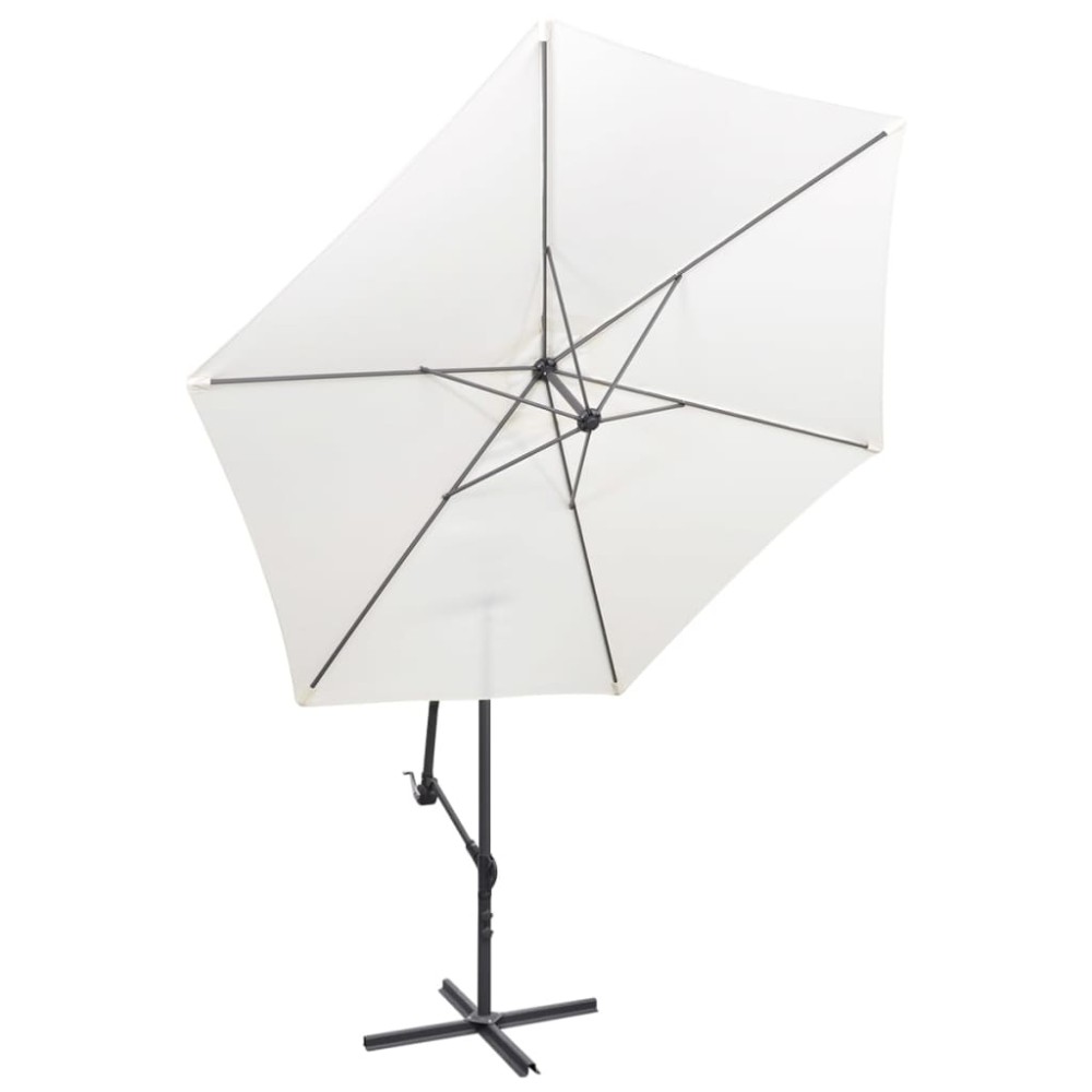 vidaXL Umbrelă de soare de grădină în consolă, alb nisipiu, 3 m