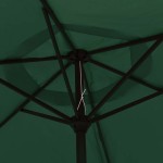 vidaXL Umbrelă de soare de grădină în consolă cu LED, verde, 3 m