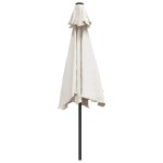 vidaXL Umbrelă de soare de grădină în consolă cu LED, alb nisipiu, 3 m vidaXL Umbrelă de soare de grădină în consolă cu LED, alb nisipiu, 3 m