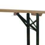 vidaXL Masă pentru bere pliabilă cu 2 bănci, 220 cm, lemn de brad vidaXL Masă pentru bere pliabilă cu 2 bănci, 220 cm, lemn de brad