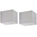 vidaXL Corpuri de iluminat tip cub pentru perete exterior, 2 buc. vidaXL Corpuri de iluminat tip cub pentru perete exterior, 2 buc.