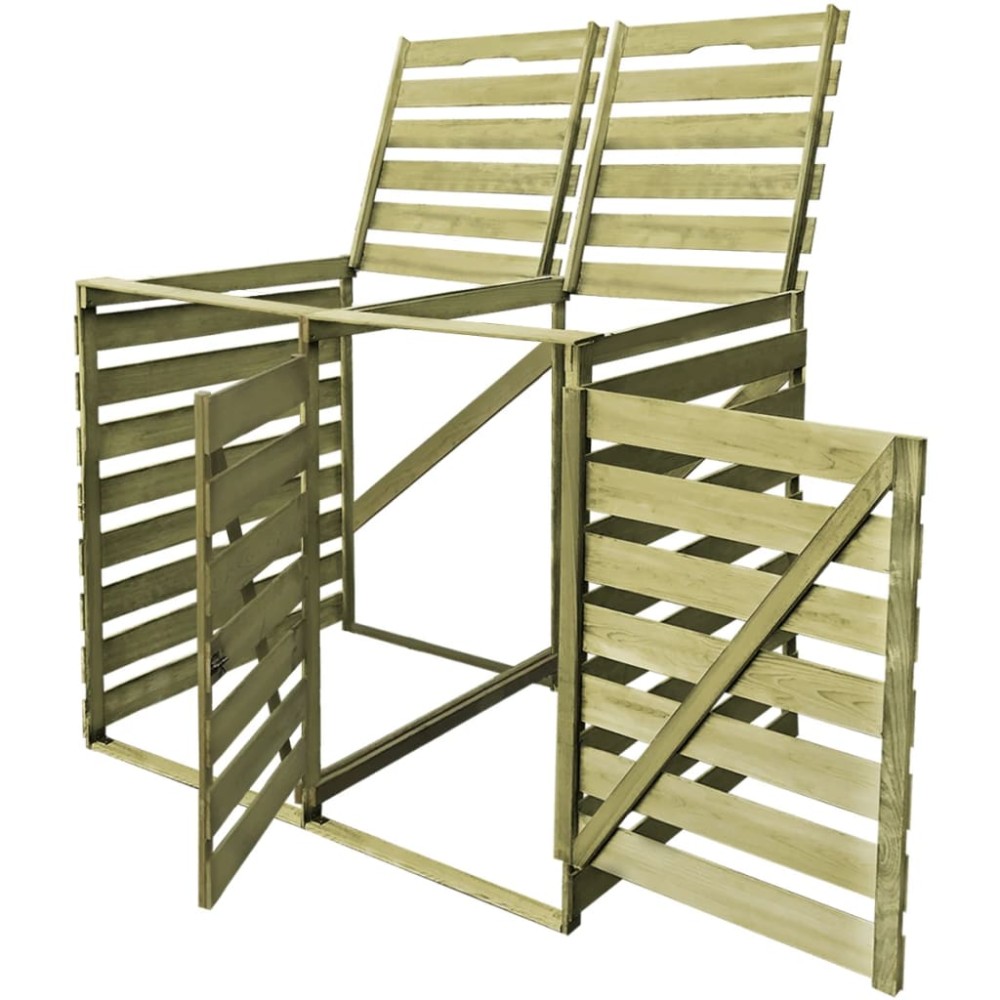 vidaXL Magazie de pubele dublă, 240 L, lemn tratat