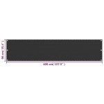 vidaXL Prelată pentru balcon din HDPE, 90 x 400 cm, antracit
