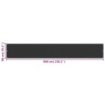 vidaXL Prelată pentru balcon din HDPE, 90 x 600 cm, antracit vidaXL Prelată pentru balcon din HDPE, 90 x 600 cm, antracit