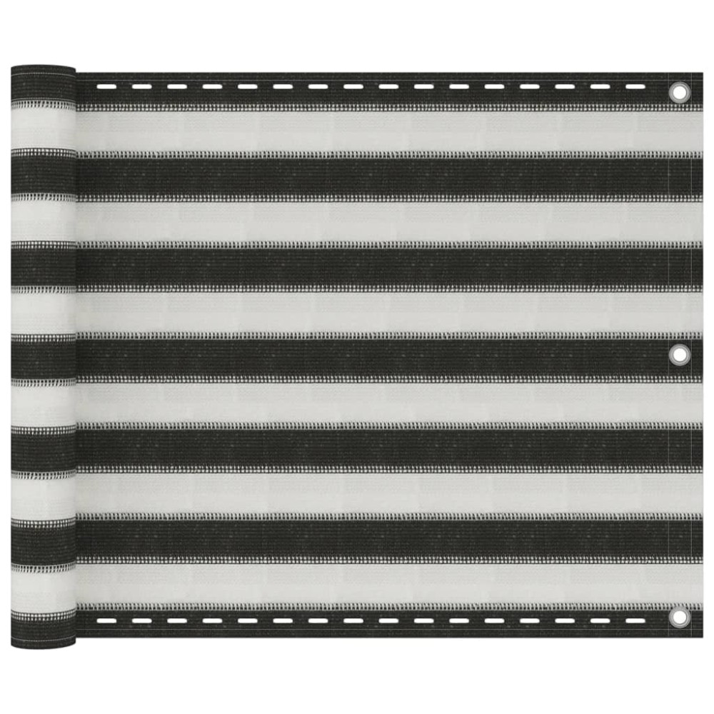 vidaXL Prelată pentru balcon din HDPE, 75 x 600 cm, antracit și alb