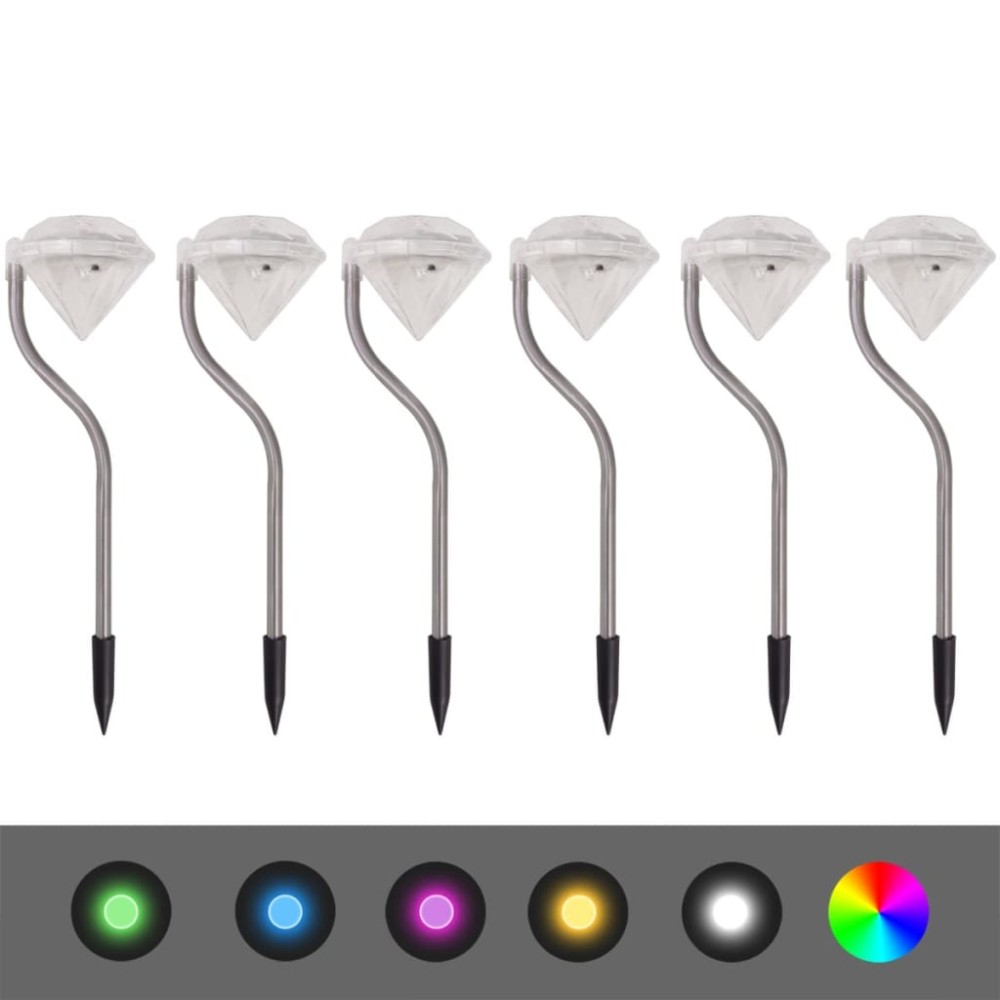 vidaXL Lămpi solare cu LED pentru grădină, 6 buc., 9x7,8x29,5 cm