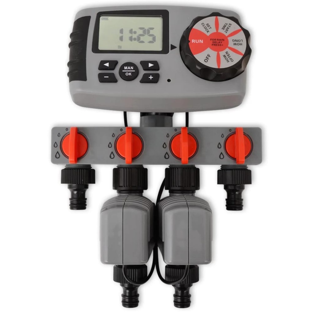 42352 vidaXL Timer automat de irigare cu 4 stații 3 V