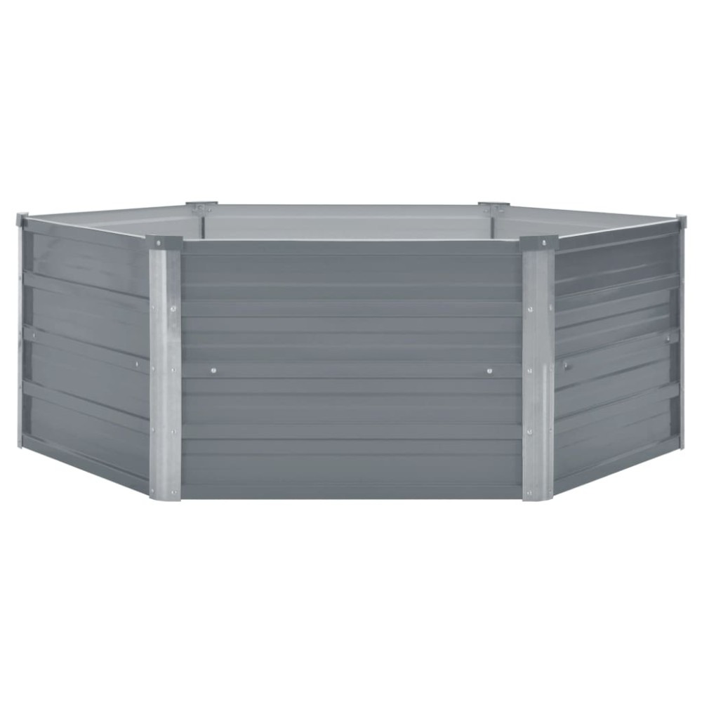 vidaXL Pat înalt cu straturi, 129x129x46 cm, oțel galvanizat, gri