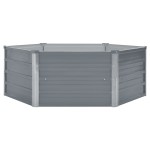 vidaXL Pat înalt cu straturi, 129x129x46 cm, oțel galvanizat, gri