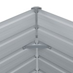 vidaXL Pat înalt cu straturi, 129x129x46 cm, oțel galvanizat, gri