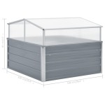 vidaXL Seră din oțel galvanizat, 100 x 100 x 85 cm, gri