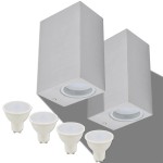 vidaXL Corp iluminat LED perete exterior 2 buc, pătrat, sus/jos vidaXL Corp iluminat LED perete exterior 2 buc, pătrat, sus/jos