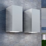 vidaXL Corp iluminat LED perete exterior 2 buc, pătrat, sus/jos vidaXL Corp iluminat LED perete exterior 2 buc, pătrat, sus/jos