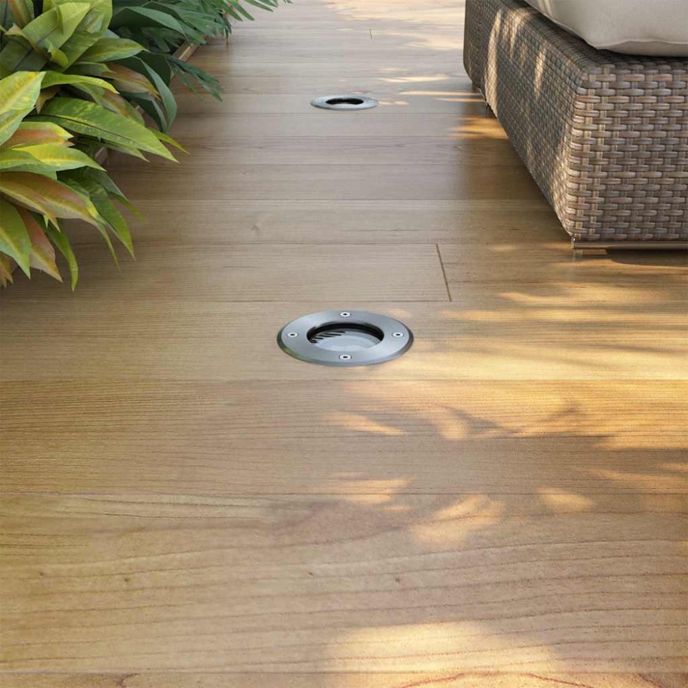 vidaXL Corpuri de iluminat LED pentru sol, exterior, rotunde, 3 buc.
