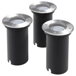 vidaXL Corpuri de iluminat LED pentru sol, exterior, rotunde, 3 buc. vidaXL Corpuri de iluminat LED pentru sol, exterior, rotunde, 3 buc.