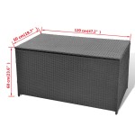 vidaXL Ladă de depozitare de grădină, negru, 120x50x60 cm, poliratan vidaXL Ladă de depozitare de grădină, negru, 120x50x60 cm, poliratan