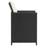 vidaXL Scaune de grădină cu perne, 2 buc., negru, poliratan