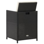 vidaXL Scaune de grădină cu perne, 2 buc., negru, poliratan