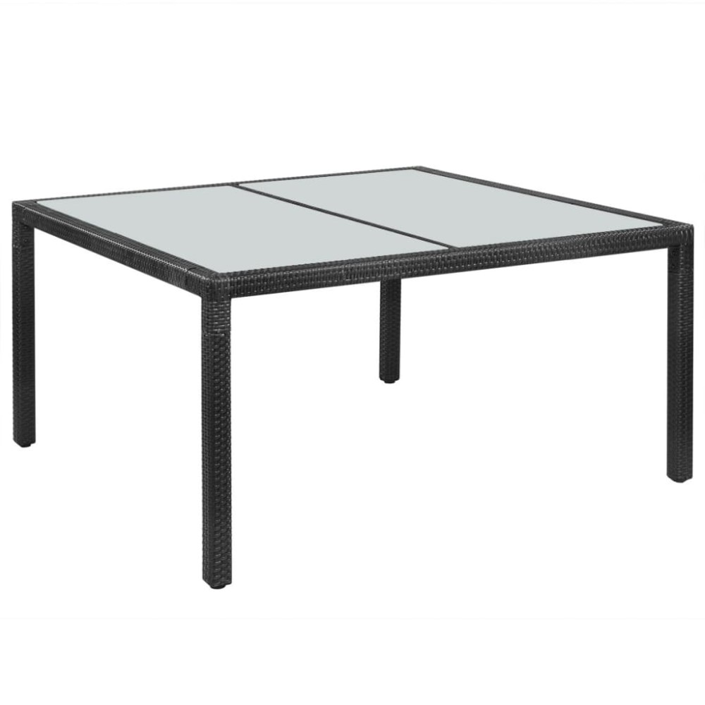vidaXL Masă de grădină, negru, 150 x 90 x 75 cm, poliratan