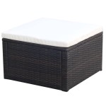 vidaXL Taburet otoman din poliratan, 53 x 53 x 30 cm, negru vidaXL Taburet otoman din poliratan, 53 x 53 x 30 cm, negru