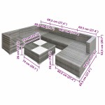 vidaXL Set mobilier de grădină cu perne, 8 piese, gri, poliratan vidaXL Set mobilier de grădină cu perne, 8 piese, gri, poliratan