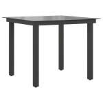 vidaXL Masă de grădină, negru, 80 x 80 x 74 cm, aluminiu și sticlă vidaXL Masă de grădină, negru, 80 x 80 x 74 cm, aluminiu și sticlă