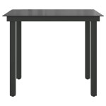 vidaXL Masă de grădină, negru, 80 x 80 x 74 cm, aluminiu și sticlă vidaXL Masă de grădină, negru, 80 x 80 x 74 cm, aluminiu și sticlă