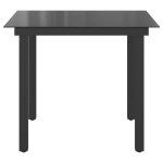 vidaXL Masă de grădină, negru, 80 x 80 x 74 cm, aluminiu și sticlă vidaXL Masă de grădină, negru, 80 x 80 x 74 cm, aluminiu și sticlă