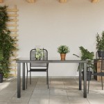 vidaXL Masă de grădină, negru, 150 x 90 x 74 cm, aluminiu și sticlă vidaXL Masă de grădină, negru, 150 x 90 x 74 cm, aluminiu și sticlă