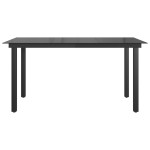 vidaXL Masă de grădină, negru, 150 x 90 x 74 cm, aluminiu și sticlă vidaXL Masă de grădină, negru, 150 x 90 x 74 cm, aluminiu și sticlă