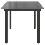 vidaXL Masă de grădină, negru, 150 x 90 x 74 cm, aluminiu și sticlă vidaXL Masă de grădină, negru, 150 x 90 x 74 cm, aluminiu și sticlă