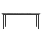 vidaXL Masă de grădină, negru, 190 x 90 x 74 cm, aluminiu și sticlă