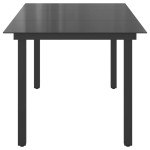 vidaXL Masă de grădină, negru, 190 x 90 x 74 cm, aluminiu și sticlă